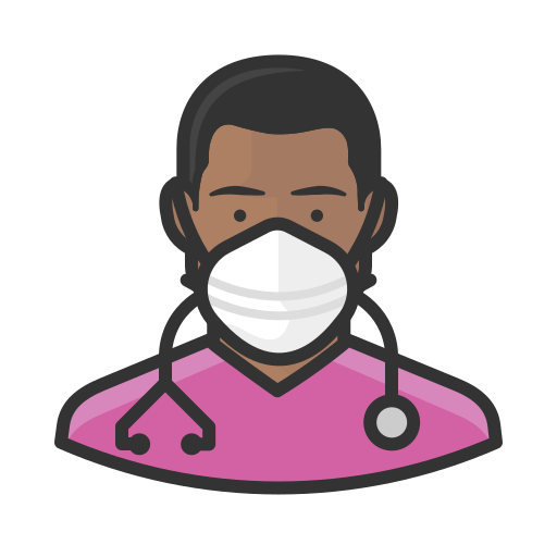 Black, coronavirus, male, n-95 mask, nurse icon